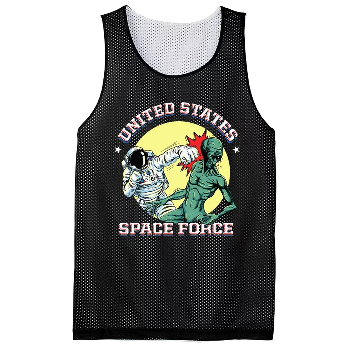 United States Space Force Funny Space Lover & Ufo Alien Mesh Reversible Basketball Jersey Tank