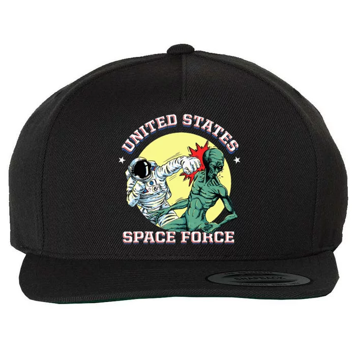 United States Space Force Funny Space Lover & Ufo Alien Wool Snapback Cap