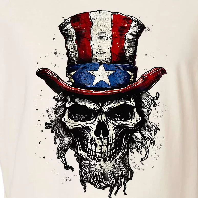 uncle sam skull Garment-Dyed Women's Muscle Tee