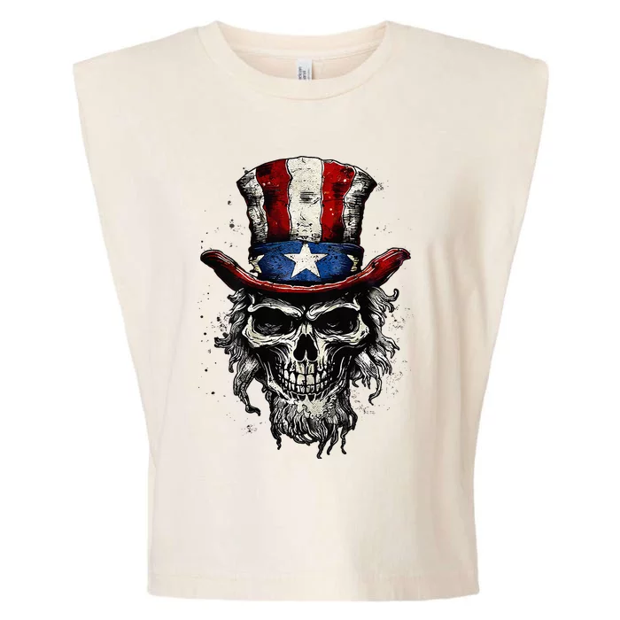 uncle sam skull Garment-Dyed Women's Muscle Tee