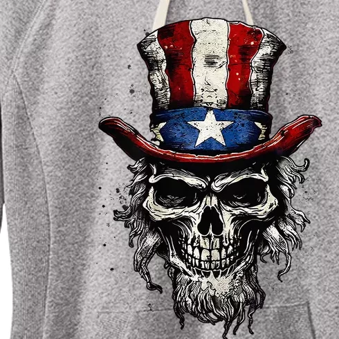 uncle sam skull Women's Fleece Hoodie