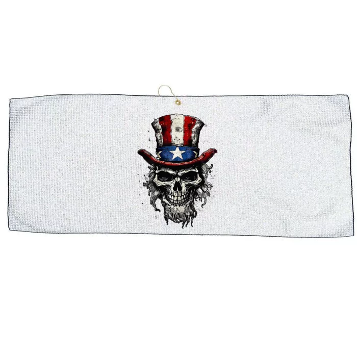 uncle sam skull Large Microfiber Waffle Golf Towel