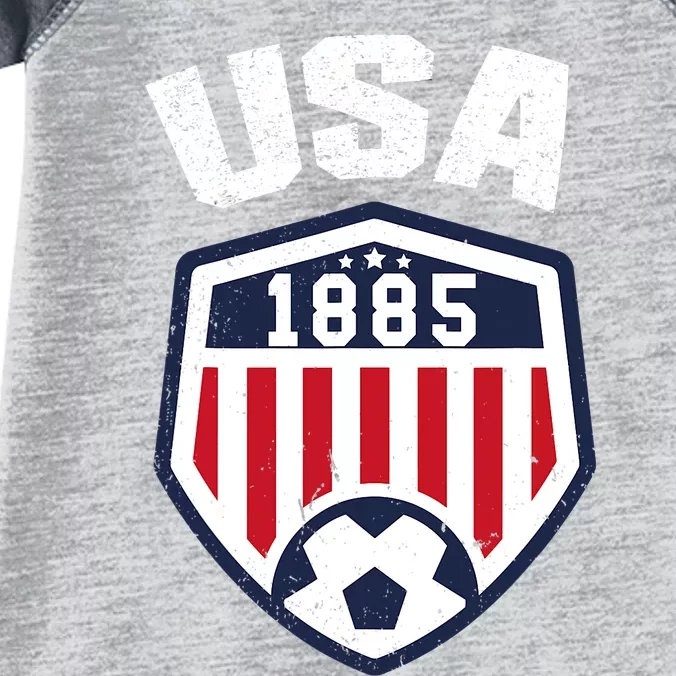 USA Soccer Shirt 1885 American Soccer USA Jersey Fan Infant Baby Jersey Bodysuit