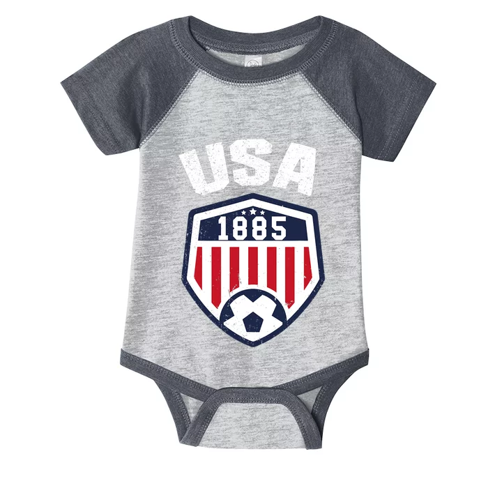 USA Soccer Shirt 1885 American Soccer USA Jersey Fan Infant Baby Jersey Bodysuit