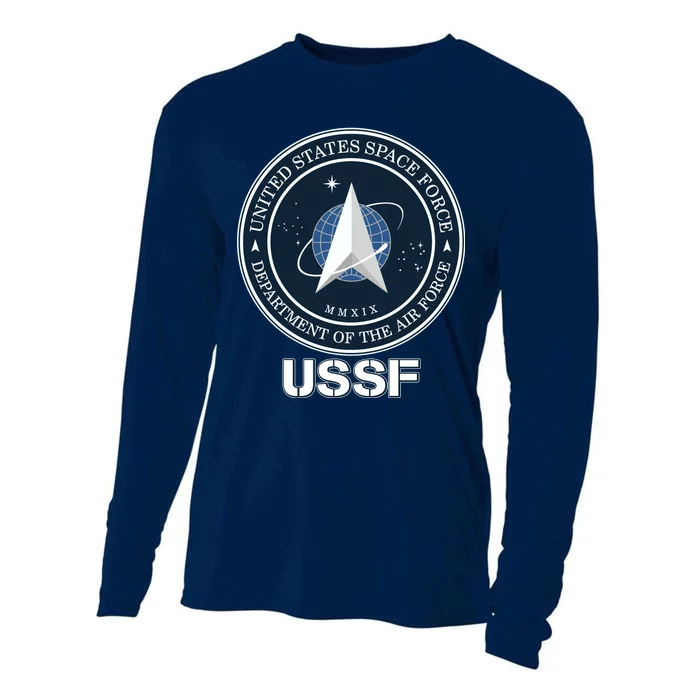 USSF Space Force Dept Of The Air Force Logo Cooling Performance Long Sleeve Crew