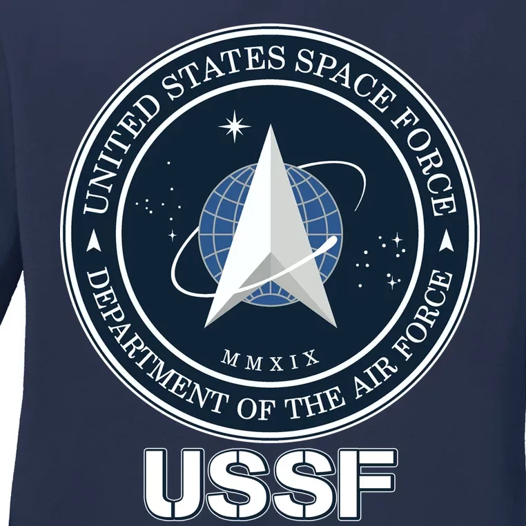 USSF Space Force Dept Of The Air Force Logo Ladies Long Sleeve Shirt