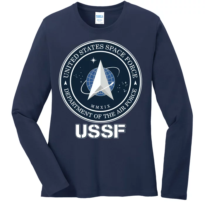 USSF Space Force Dept Of The Air Force Logo Ladies Long Sleeve Shirt