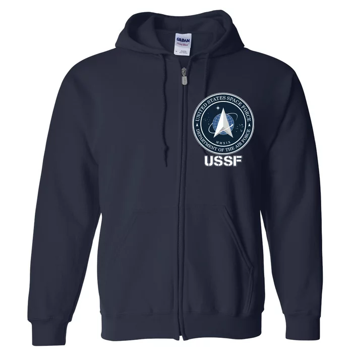 USSF Space Force Dept Of The Air Force Logo Full Zip Hoodie