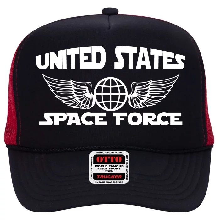 USSF United States Space Force Logo High Crown Mesh Trucker Hat