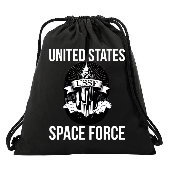 USSF United States Space Force Rocket Blast Drawstring Bag