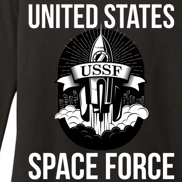 USSF United States Space Force Rocket Blast Womens CVC Long Sleeve Shirt