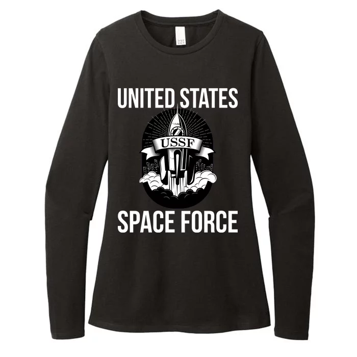 USSF United States Space Force Rocket Blast Womens CVC Long Sleeve Shirt