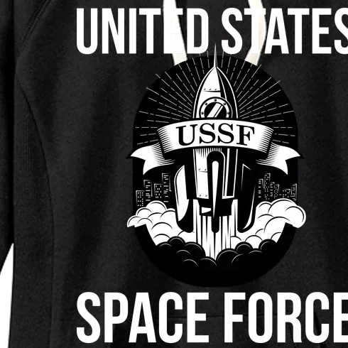 USSF United States Space Force Rocket Blast Women's Fleece Hoodie