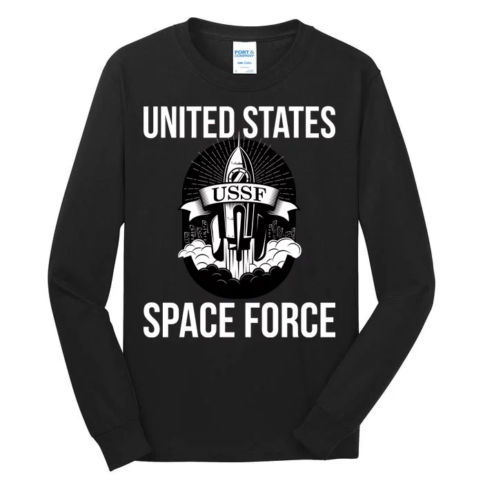 USSF United States Space Force Rocket Blast Tall Long Sleeve T-Shirt