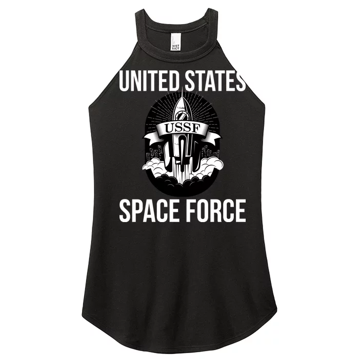 USSF United States Space Force Rocket Blast Women’s Perfect Tri Rocker Tank