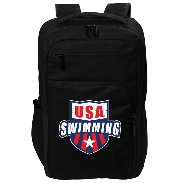 Usa Swimming Team Sports Athlete Us Swim Aquatic Design Gift Impact Tech Backpack