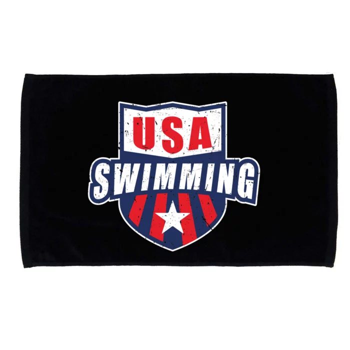 Usa Swimming Team Sports Athlete Us Swim Aquatic Design Gift Microfiber Hand Towel