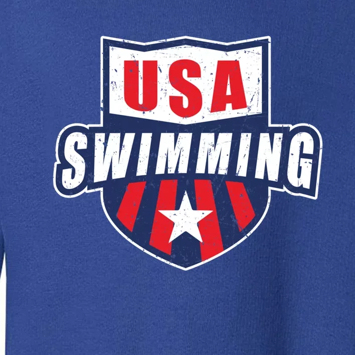 Usa Swimming Team Sports Athlete Us Swim Aquatic Design Gift Toddler Sweatshirt