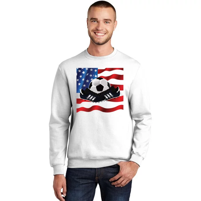 US Soccer Fan Team USA Ball Flag Sweatshirt