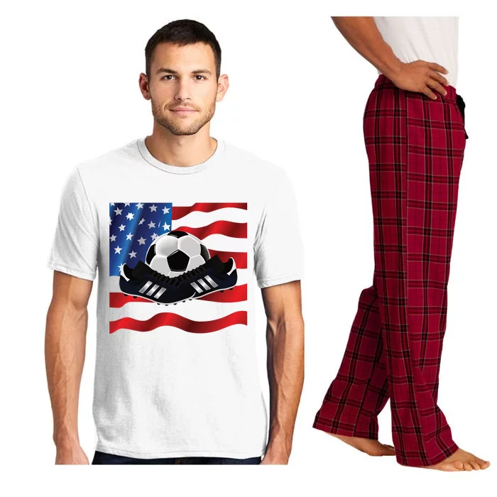 US Soccer Fan Team USA Ball Flag Pajama Set