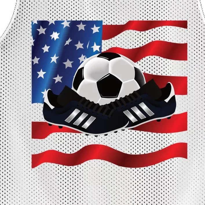 US Soccer Fan Team USA Ball Flag Mesh Reversible Basketball Jersey Tank