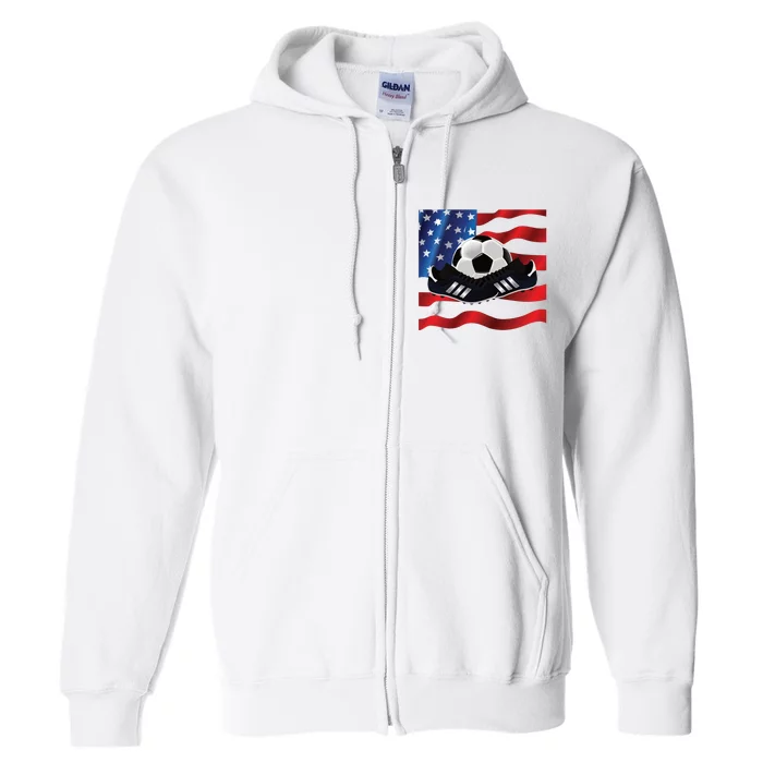 US Soccer Fan Team USA Ball Flag Full Zip Hoodie