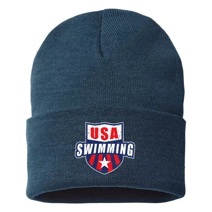 USA Swimming Team Sports Athlete US Swim Aquatic Design Sustainable Knit Beanie