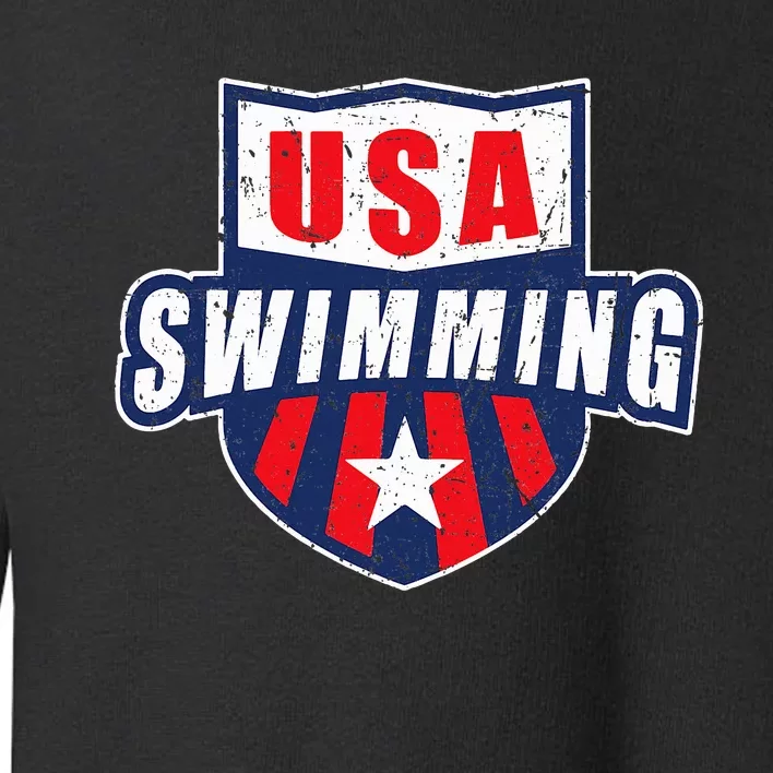 Usa Swimming Team Sports Athlete Us Swim Aquatic Toddler Sweatshirt