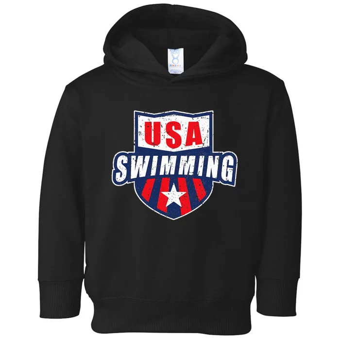 Usa Swimming Team Sports Athlete Us Swim Aquatic Toddler Hoodie