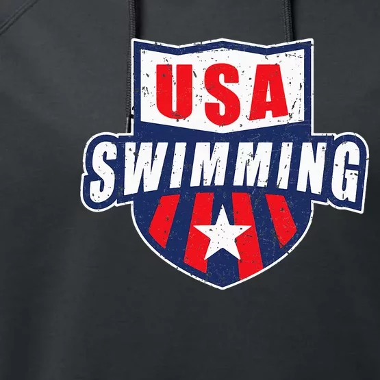 USA Swimming Team Sports Athlete US Swim Aquatic Design Performance Fleece Hoodie