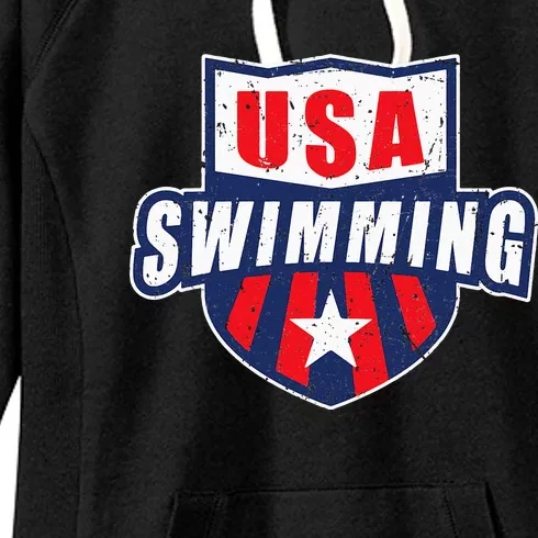 USA Swimming Team Sports Athlete US Swim Aquatic Design Women's Fleece Hoodie