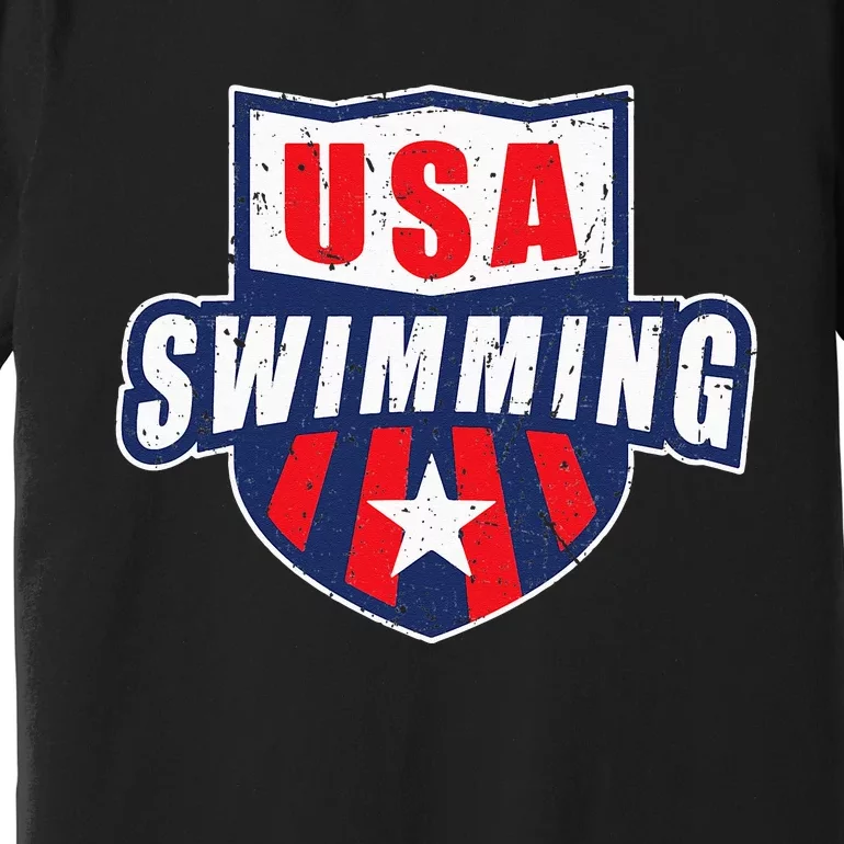 USA Swimming Team Sports Athlete US Swim Aquatic Design Premium T-Shirt