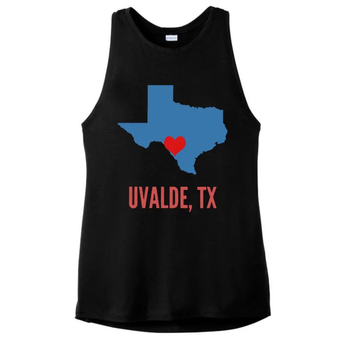 Uvalde Strong Texas Shooting School Ladies Tri-Blend Wicking Tank