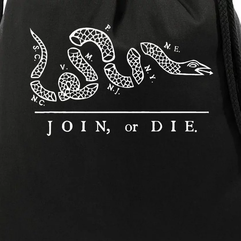 United States Thirteen Colonies Join Or Die Snake Drawstring Bag