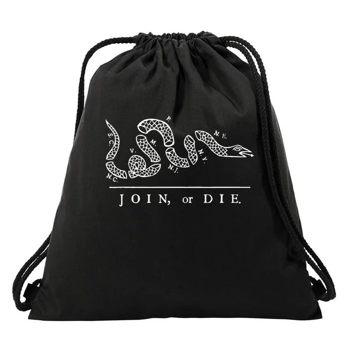 United States Thirteen Colonies Join Or Die Snake Drawstring Bag