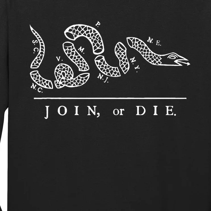 United States Thirteen Colonies Join Or Die Snake Tall Long Sleeve T-Shirt