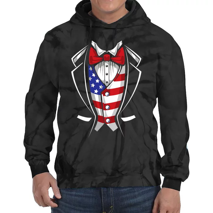 Usa Suit Tuxedo Patriotic 4th Of July Flag America American Tie Dye Hoodie