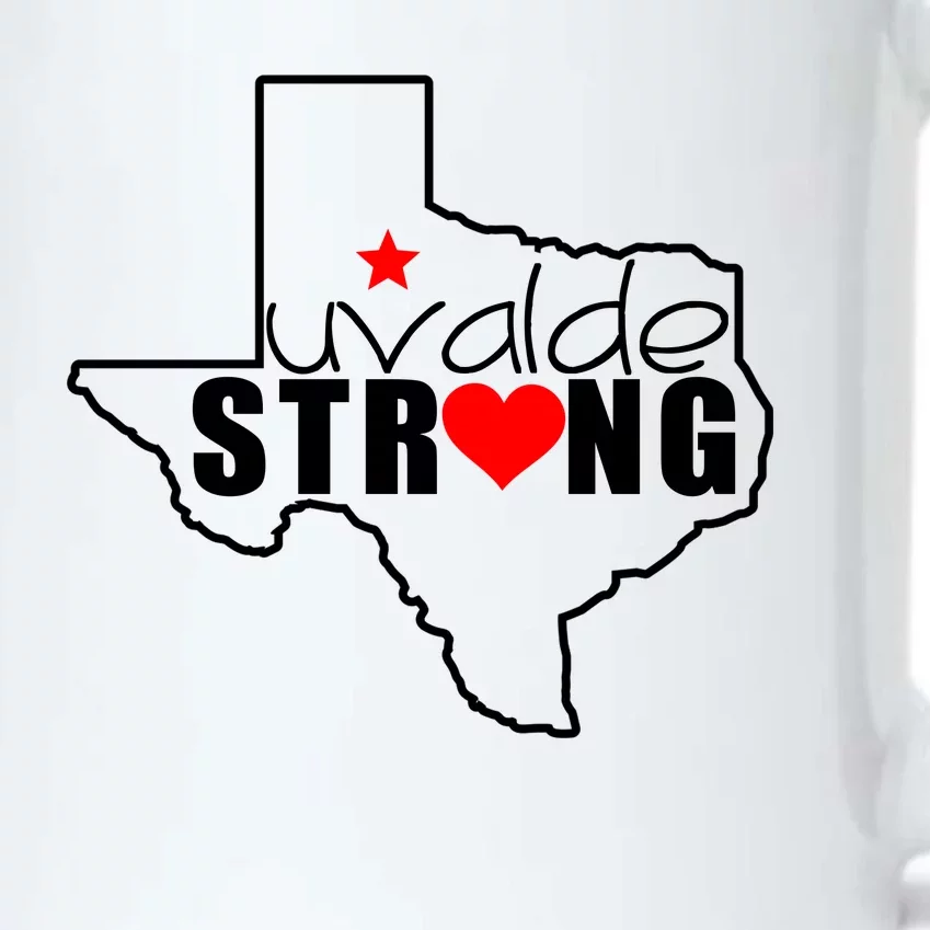 Uvalde Strong Texas Map Heart Black Color Changing Mug