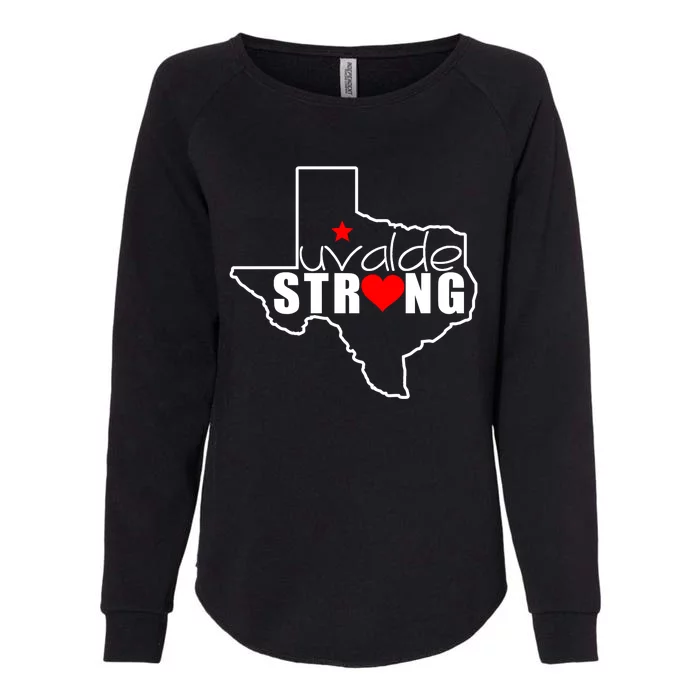 Uvalde Strong Texas Map Heart Womens California Wash Sweatshirt