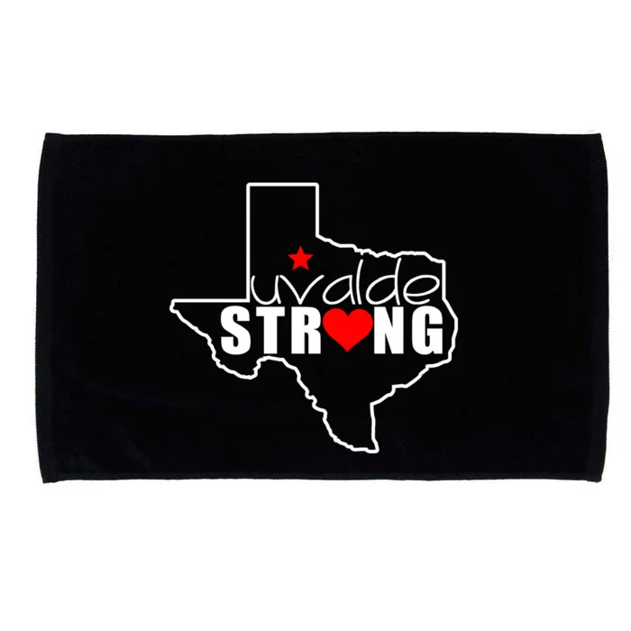 Uvalde Strong Texas Map Heart Microfiber Hand Towel