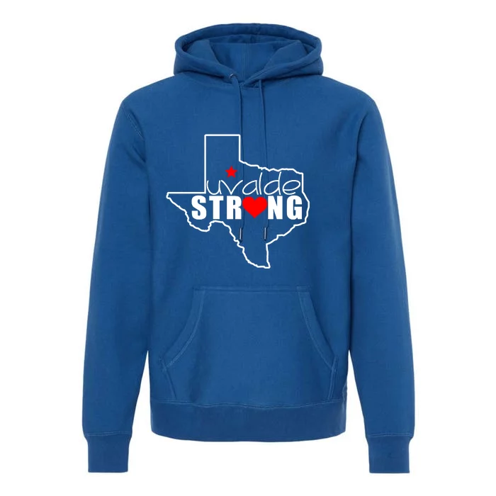 Uvalde Strong Texas Map Heart Premium Hoodie