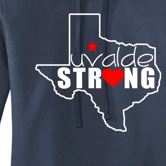 Uvalde Strong Texas Map Heart Women's Pullover Hoodie