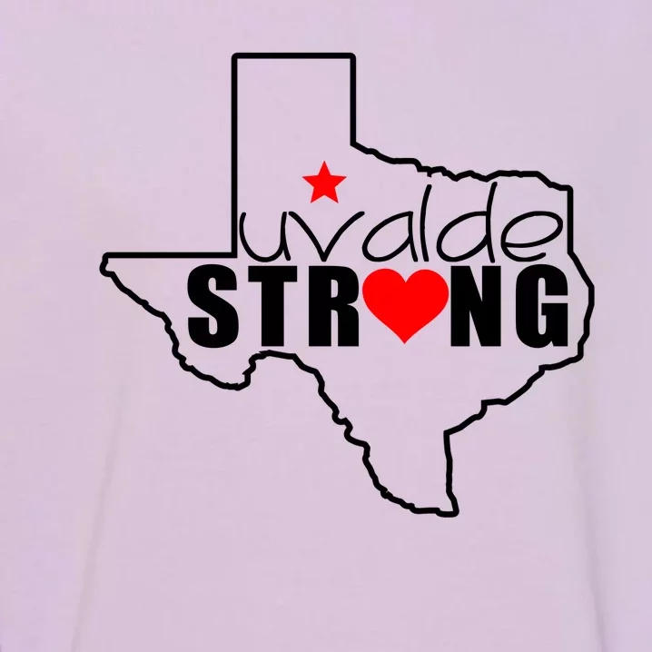 Uvalde Strong Texas Map Heart Garment-Dyed Sweatshirt