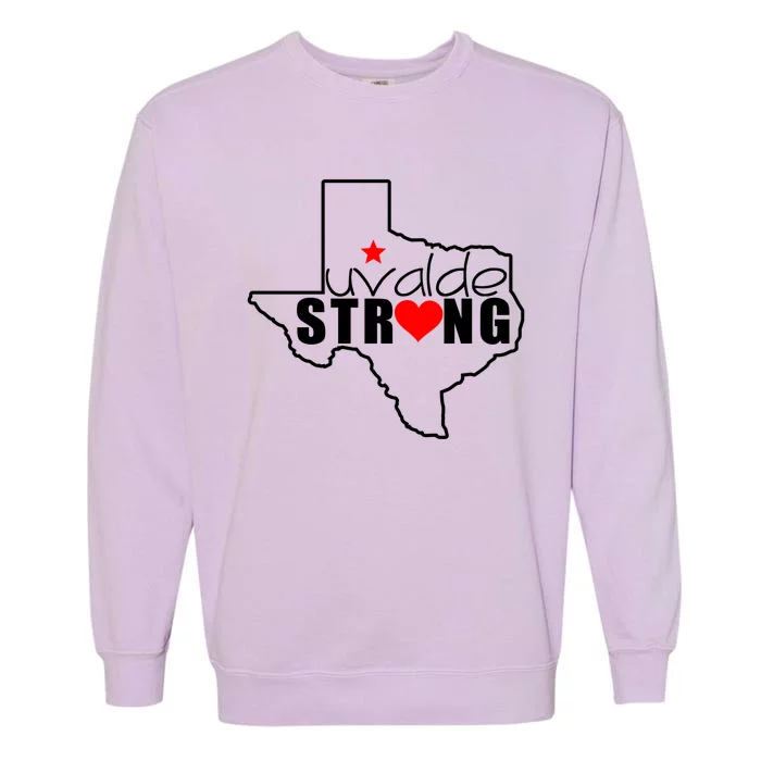 Uvalde Strong Texas Map Heart Garment-Dyed Sweatshirt