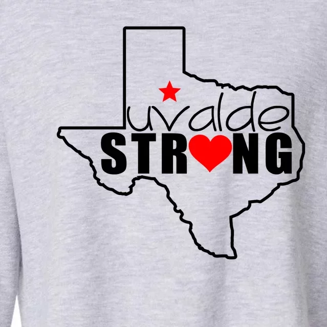 Uvalde Strong Texas Map Heart Cropped Pullover Crew