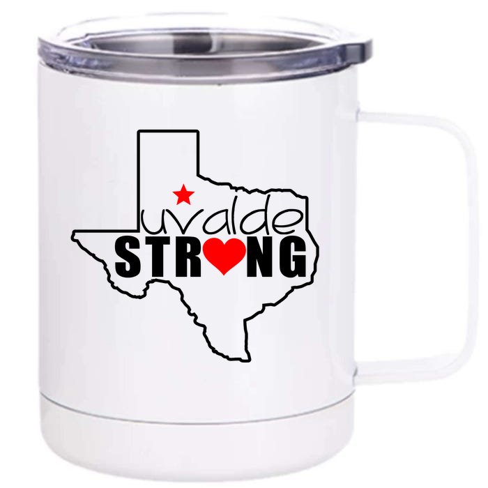 Uvalde Strong Texas Map Heart Front & Back 12oz Stainless Steel Tumbler Cup