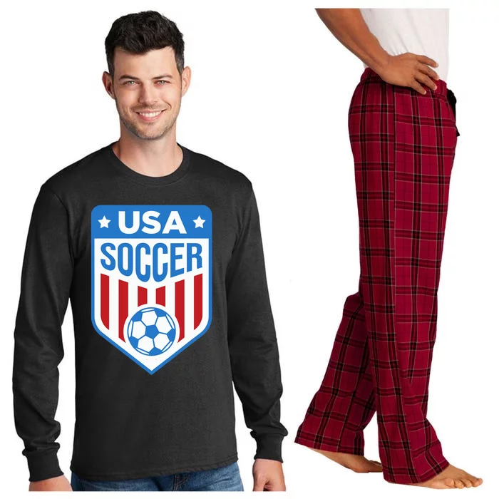 USA Soccer Team Support The Team Shirt USA Flag Football Long Sleeve Pajama Set