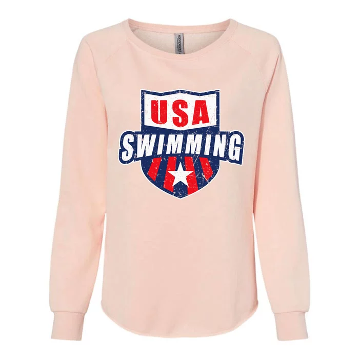 Usa Swimming Team Sports Athlete Us Swim Aquatic Womens California Wash Sweatshirt