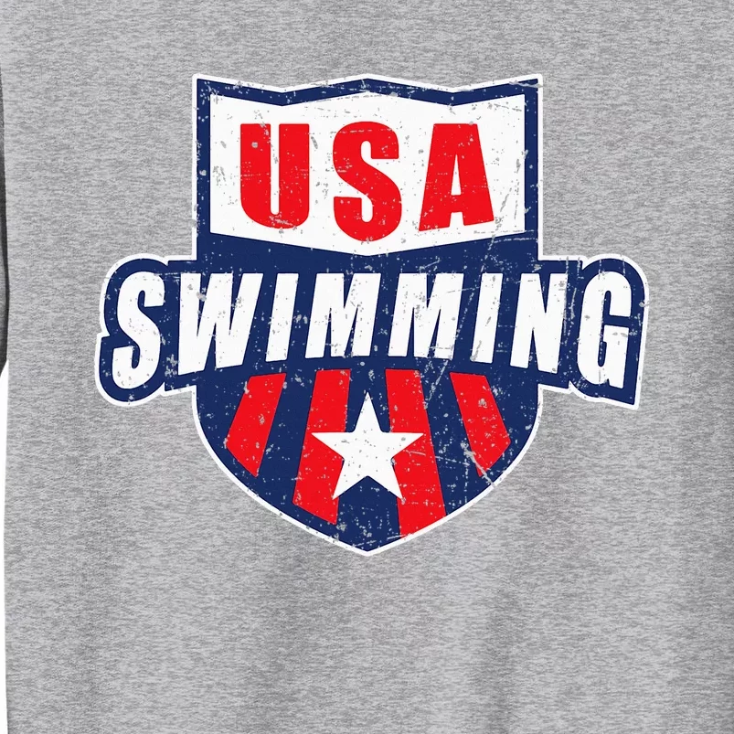 Usa Swimming Team Sports Athlete Us Swim Aquatic Tall Sweatshirt