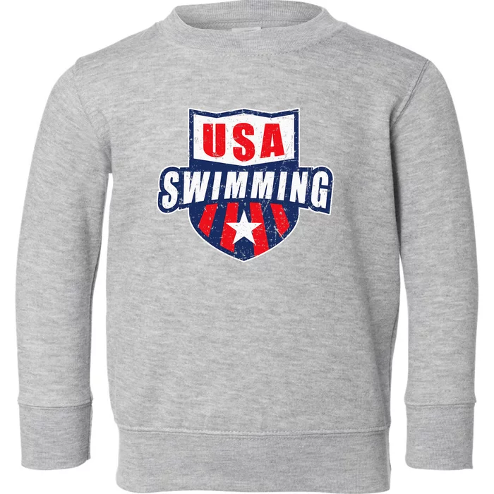 Usa Swimming Team Sports Athlete Us Swim Aquatic Toddler Sweatshirt